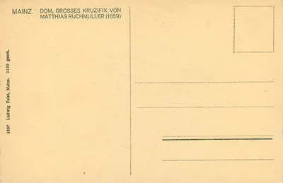 Krucyfikcja — statua Jezusa Chrystusa — Dom w Mainzie, Matthias Ruchmuller (1659) — Rewers