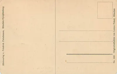 Sala de festas na Badenburg — Castelo de Nymphenburg — Alleinverlag v. Friedrich v. Lorenzmann, No. 4441 — Verso