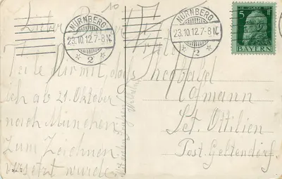 Nürnberg — Deel aan de Pegnitz — onbekende uitgever, n°7 — Achterkant