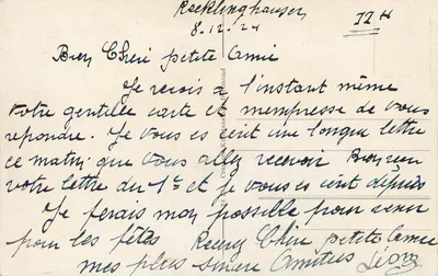 Recklinghausen — Sandweg z Kaiser Garten — wydawca nieznany — Rewers
