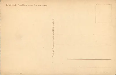 Stuttgart — widok panoramiczny — wydawca Friedrich Schumann, nr 51 — Rewers