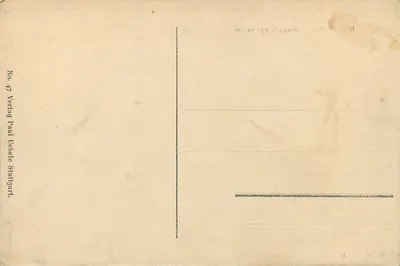 Stuttgart. Sonnenbergstraße. — Widok panoramiczny — Verlag Paul Uebele, nr 47 — Rewers
