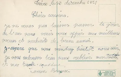 Trier. Amphiteatr (Arena). — Widok z lotu ptaka z miejsca starożytnego — wydawca JACOB KRON, n°15 — Rewers
