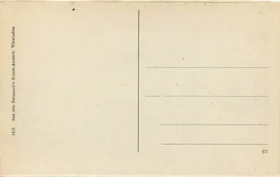 Wiesbaden — Kurhaus com jardim de flores — editor Van den Boogaart, n° 677 — Verso