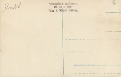 Worms, Renânia, Catedral — Fonte batismal do século XV — editor A. Wigand, n°43 — Verso