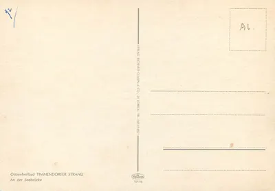 Timmendorfer Strand — praia e pontão — Verlag Richard Casen & Co. n°701/18 — Verso