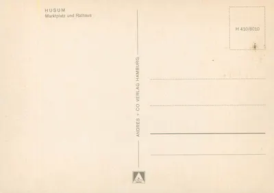 Husum — Rynek i Ratusz — Andres + Co Verlag Hamburg — Rewers