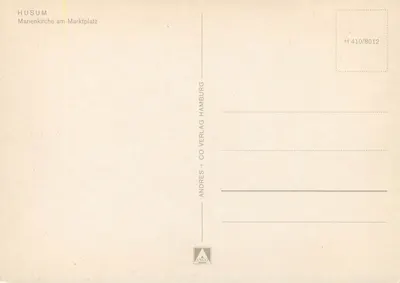 Husum — Igreja de Maria no Mercado — Andres + Co Verlag Hamburg — Verso