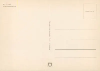 Husum — Casa Cornilches — Andres & Co Verlag Hamburg — Verso