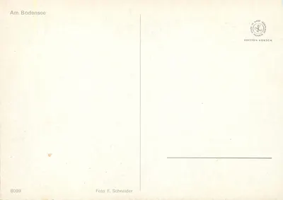 Jardim à beira do lago de Constança — Am Bodensee — Edição Korsch, n° 8099 — Verso