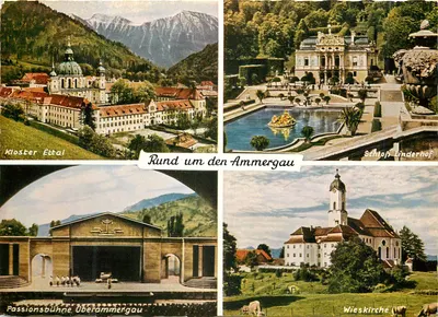Kloster Ettal — Schloss Linderhof — Passionsbühne Oberammergau — Wieskirche — Rund um den Ammergau