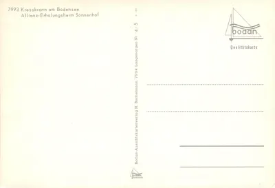 Kressbronn am Bodensee — Allianz-Erholungsheim Sonnenhof — Bodan Qualitätskarte Nr. 4/5 — Rewers