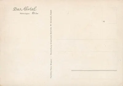 Hönningen a.d. Ahrtal — widok panoramiczny — wydawca Hans Wagner, Essen — Rewers
