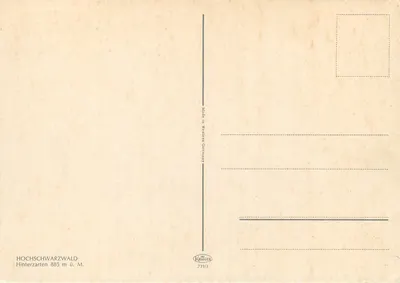 Hinterzarten — Hochschwarzwald — Krüger 731/3 — Verso