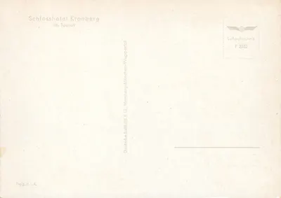 Schlosshotel Kronberg — no Taunus — Deutsche Luftbild K.G., Hamburg-Wupperdriel — Verso