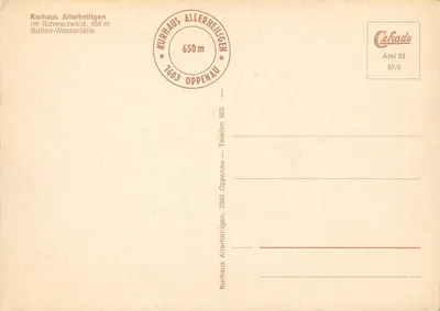 Cachoeira de Bütten — cachoeira nas florestas — Kurhaus Allerheiligen, 7603 Oppenau — Verso