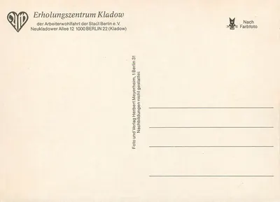 Erholungszentrum Kladow — Berlin e.V. — Verlag Meyerheim — Verso