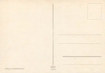 Moinho no Schwarzwald — Krüger, série 1036/30 — Verso