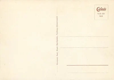 Todtnau w południowym Schwarzwaldzie — 650 m n.p.m. — wydawca Cekade, n° 56/5 — Rewers