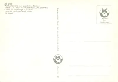 Die Wies — Igreja de peregrinação «Die Wies» — Kienberger, n°167 — Verso