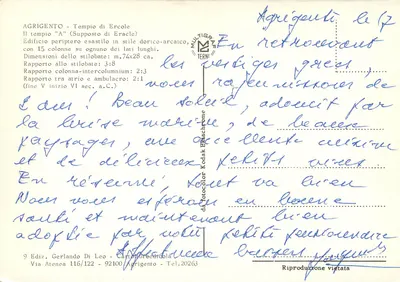 Agrigent — świątynia Heraklesa (Świątynia A) — wydawca Gerlando Di Leo, nr 9 — Rewers