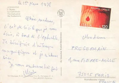 Agrigento — O Duomo — Edição F. Ili Mistretta — Verso
