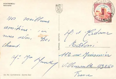 Pontremoli — panorama — Ed. Ris. Cartolibreria - Quinto Savi — Rewers
