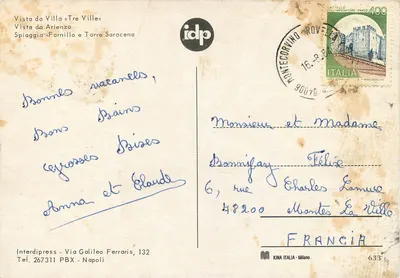 Positano — widok panoramiczny i plaża — Interdipress, nr 633 — Rewers