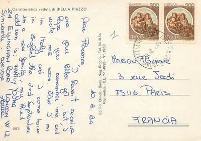 Biella Piazzo — Vista característica — Ed. Fot. Bondà - N° 083 — Verso