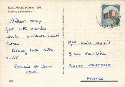 Roccaraso (AQ) m. 1250 — Scorcio panoramico — Rip. Viet. Catarelli, Pescara (Italy) nr 603 — Rewers
