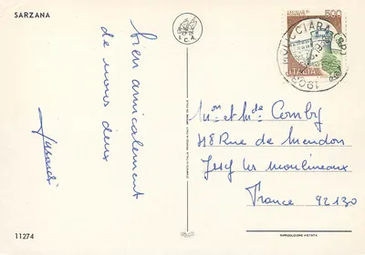 Sarzana — uitzicht op de poort, het kasteel en het meer — I.C.A. n°11274 — Achterkant
