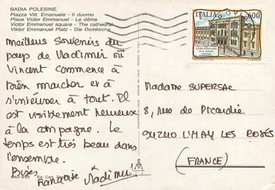 Badia Polesine — O duomo — Ed. Cart. Zagari — Verso