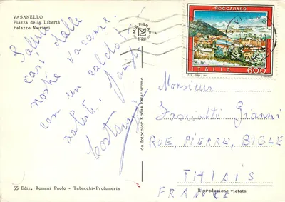 Piazza della Libertà — Pałac Mariani — Vasanello, wydawca Vasanello 55 — Rewers