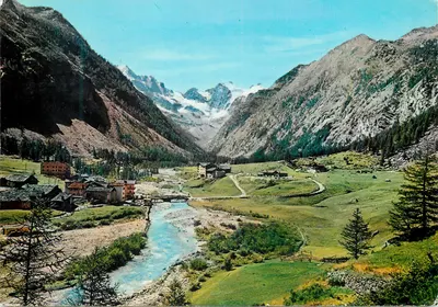 Valnontey (m. 1666) — panorama com o Gran Paradiso no fundo — Millicolor - Rip. Vietata