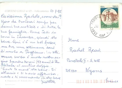 Corteno Golgi — widok z powietrza — B. Francesconi e D. Rodondi wydawcy — Rewers