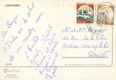 Lago di Iseo — widok panoramiczny i wyspy — Eurocart Brescia — Rewers