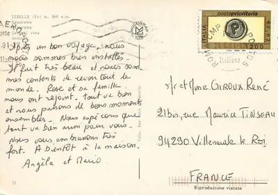 Terelle (Fr) m. 960 s.m. — Panorama — Ediz. Barce Terelle n°51 — Verso