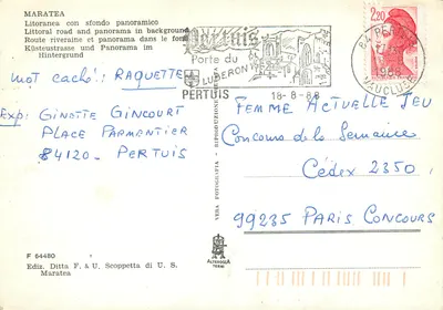 Maratea — panoramiczny widok wybrzeża — wyd. Ditta F. & U. Scoppetta di U. S. Maratea — Rewers