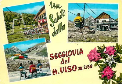 Seggiovia do M. Viso m.2160 — Un Saluto dalla — editor Kodak