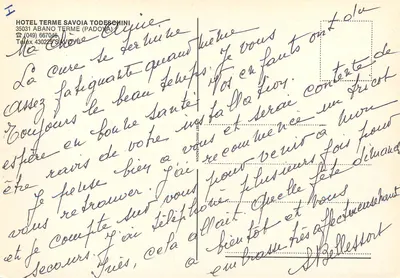Hotel Terme Savoia Todeschini — Abano Terme (Padova) — editore non identificato — Verso