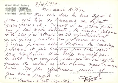 Abano Terme - Monteortone - Panorama ogólna — Ed. Ris. A.B.A. n° 103 — Rewers
