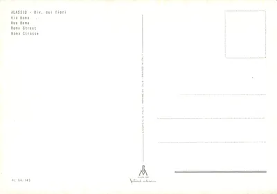 Allassio — Riv. dei fiori — Milano Dep — Verso