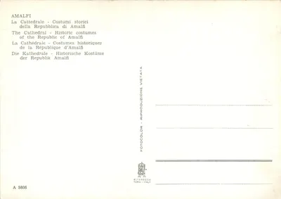 Katedra w Amalfi — historyczne stroje Republiki Amalfi — Alterocca, seria A 5806 — Rewers