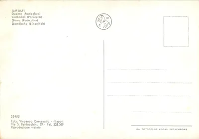 Amalfi — Duomo (Particolare) — Ediz. Vincenzo Cercavello, Napoli — Verso