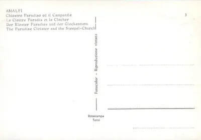 Amalfi — kloster paradis i dzwonnica — Rotastampa Terni nr 3 — Rewers