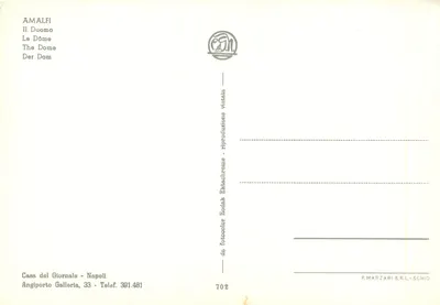 Amalfi — Duomo — wydawca P. MARZARI S.R.L.-SCHIO, nr 702 — Rewers