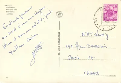Amalfi — widok panoramiczny — DA VERA FOTOCOLOR n°56 — Rewers