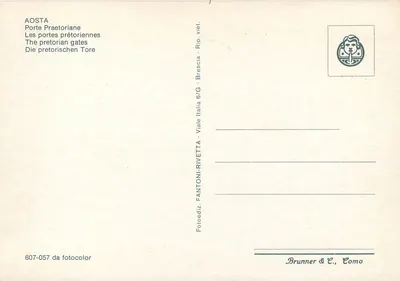 Aosta — Portas pretórias — Fantoni-Rivetta, Brescia — Verso