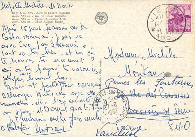 Aosta - Arco de César Augusto — editor desconhecido, número de série não visível — Verso