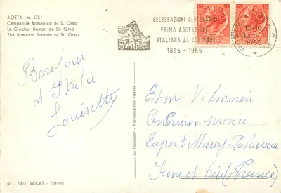 Rzymski dzwonnica świętego Orso — Aosta (m. 575) — Wydawnictwo SACAT - Torino, nr 41 — Rewers